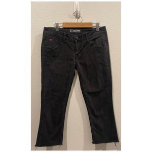 HUDSON Cropped Pockets Distressed Black Jeans